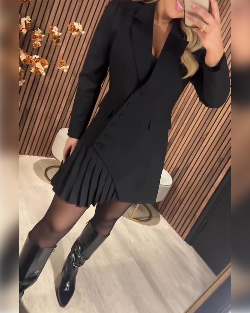 VESTIDO ESTILO CHAQUETA CON SOLAPA