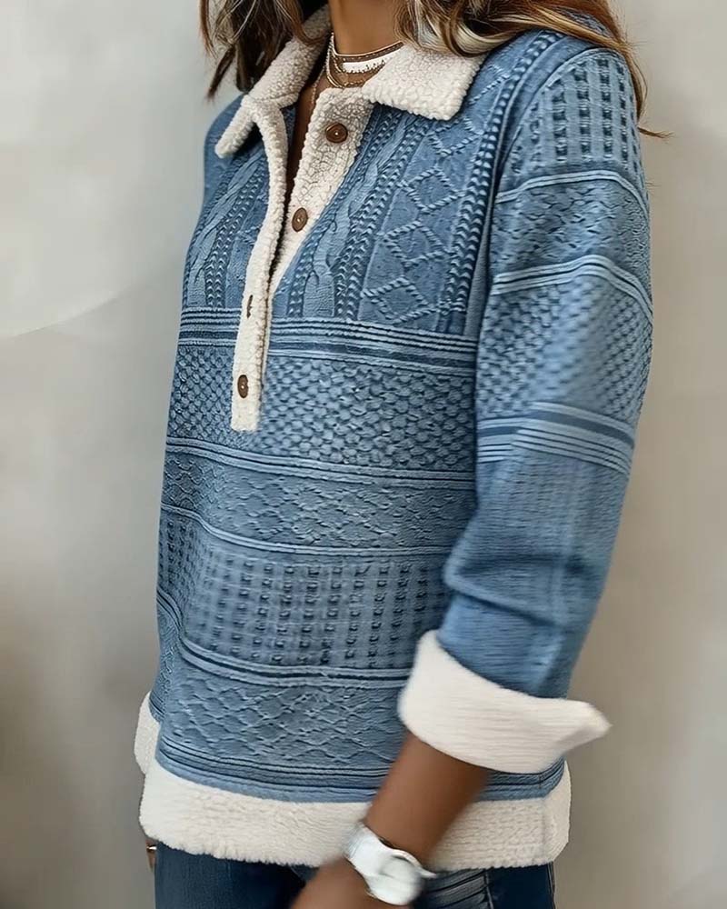SUDADERA CON CUELLO PATCHWORK MODA CASUAL