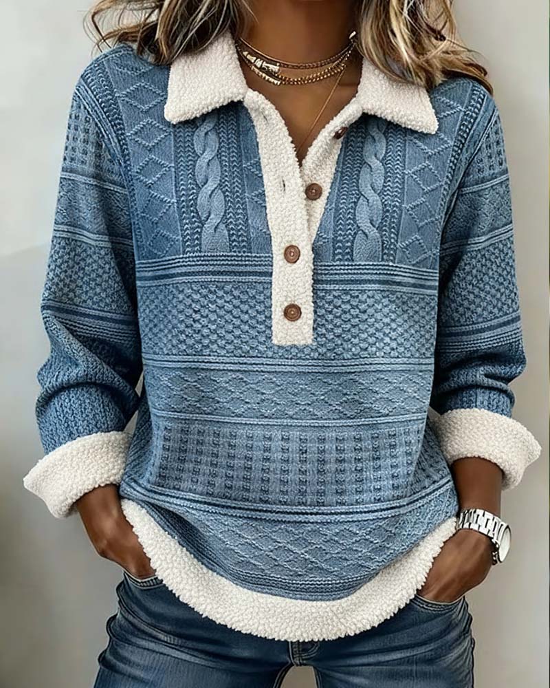 SUDADERA CON CUELLO PATCHWORK MODA CASUAL