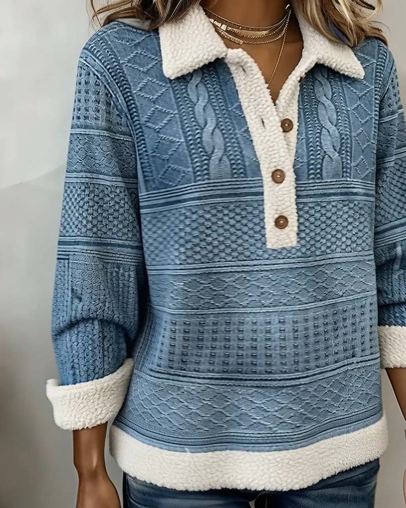 SUDADERA CON CUELLO PATCHWORK MODA CASUAL